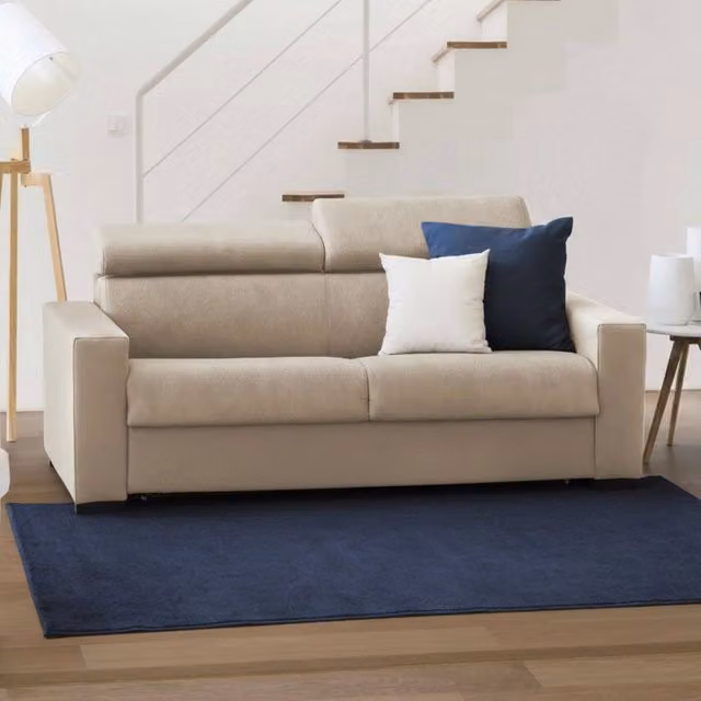 Divano Letto 2 Posti Alinia Talamo Italia Beige con Coperture Sfoderabili e Poggiatesta Regolabile L: 160 cm, P: 95 cm, H: 85 cm – 1