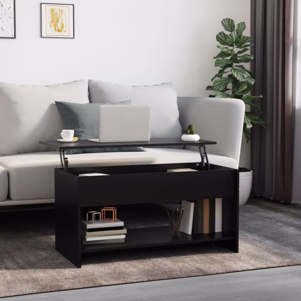 vidaXL Tavolino nero 102x50x52,5 cm Materiale a base di legno - Tavolino - Tavolini - Tavolino - Tavolo da divano