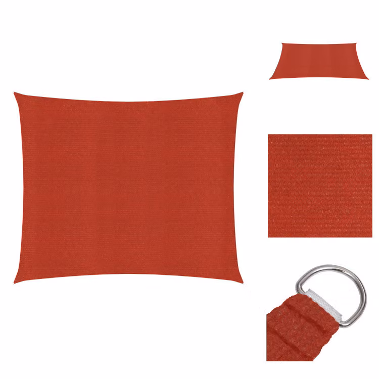 vidaXL Tenda da sole 160 g/m² rosso 7x7 m HDPE - Ombrelloni e tende da sole