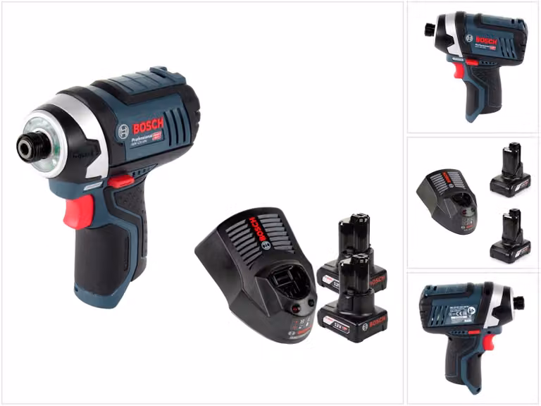 Bosch GDR 12V-105 avvitatore a impulsi a batteria 12V 105Nm + 2x batteria ricaricabile 6,0Ah + caricabatterie