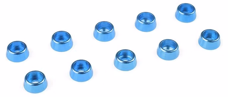 G-Force, rondella in alluminio per viti della testa del cilindro M2.5, diametro esterno (AD) 7mm, colore blu, confezione da 10 pezzi / GF-0406-024