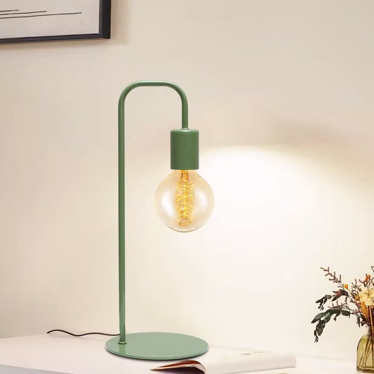 Opviq, lampada da tavolo moderna, colore verde menta, corpo in metallo, attacco E27, altezza 40 cm, grado di protezione IP20 | 100% melamina