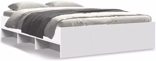 Letto matrimoniale | Letto per adulti | Giroletto Bianco 135x190 cm in Legno Multistrato