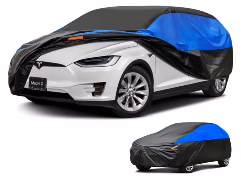 Copertura impermeabile e traspirante per auto, compatibile con Tesla Model X (2015-2024), disponibile nei colori nero e blu