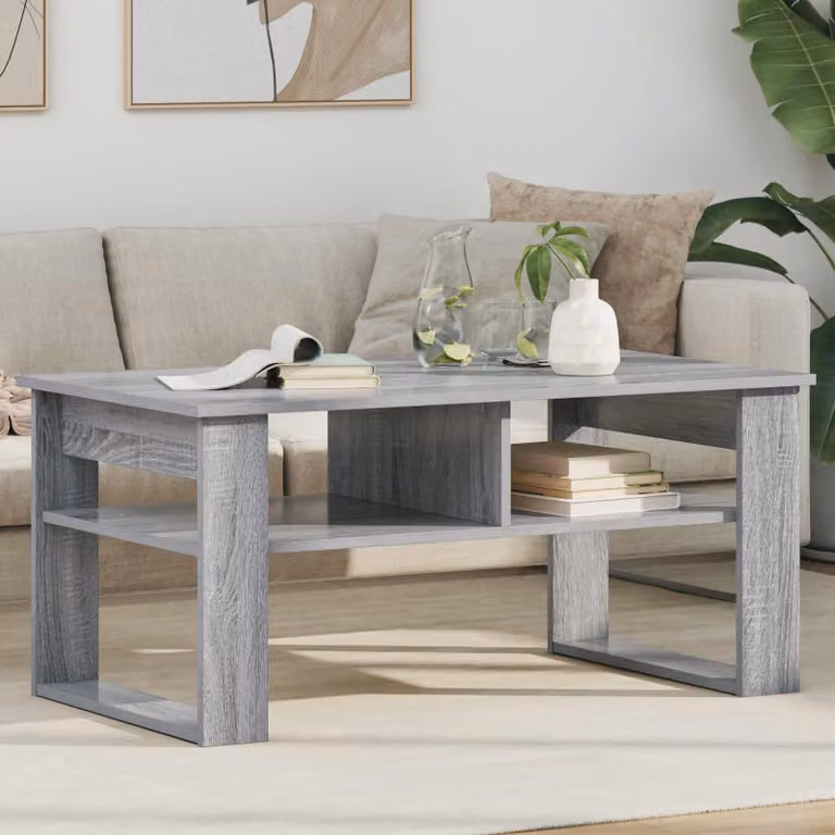 Maison Exclusive - Tavolino Sonoma grigio, 96 x 54 x 44 cm, realizzato in legno composito