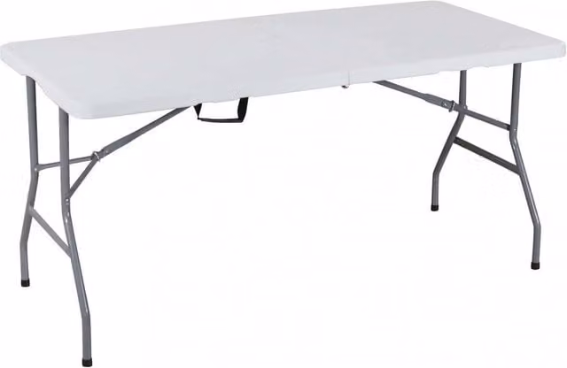 Tavolo Catering Pieghevole 150x70x74 cm cm in Acciaio Bianco