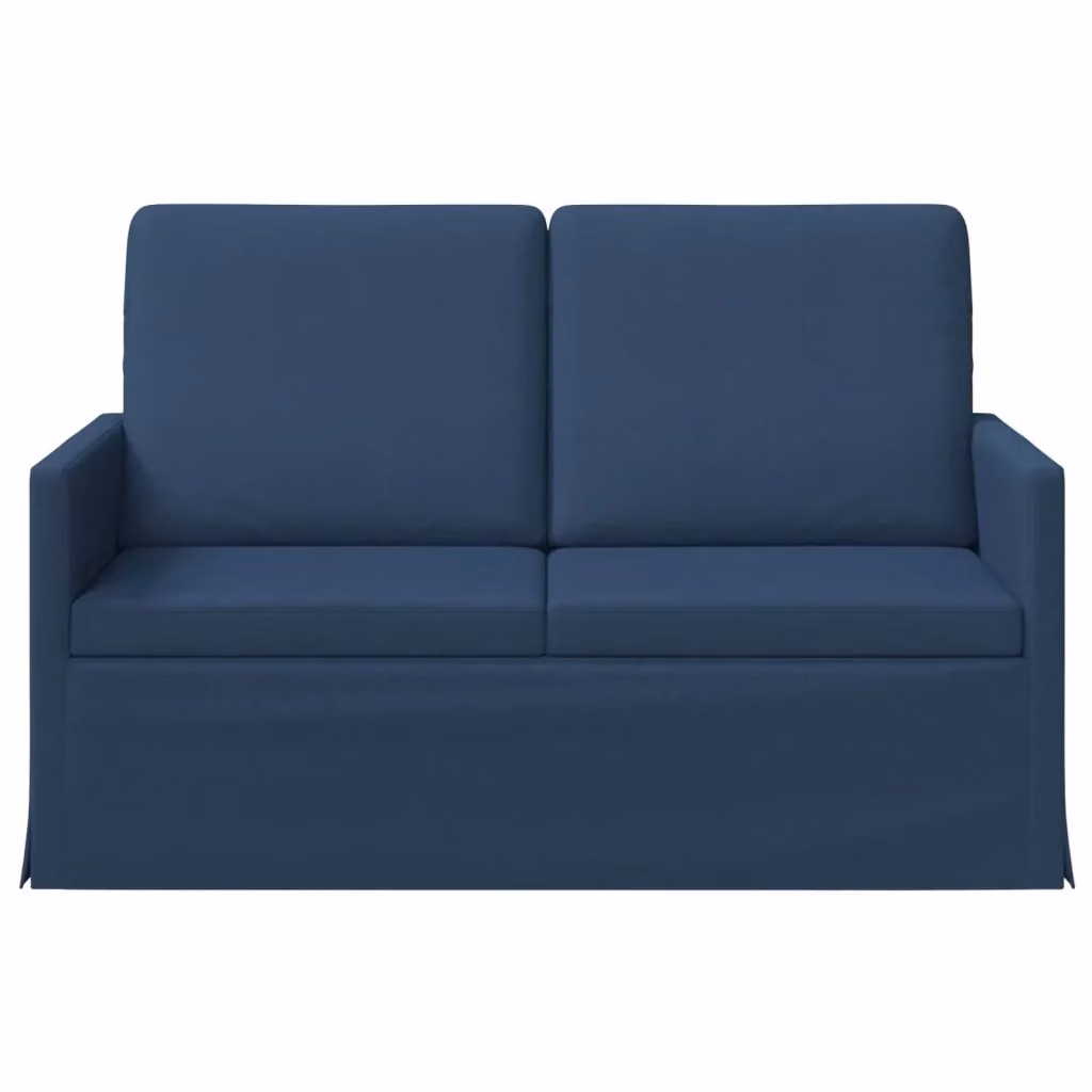 Divano a 2 posti moderno vidaXL in tessuto blu con struttura in metallo L/P/H: 130 x 81 x 82 cm – 2