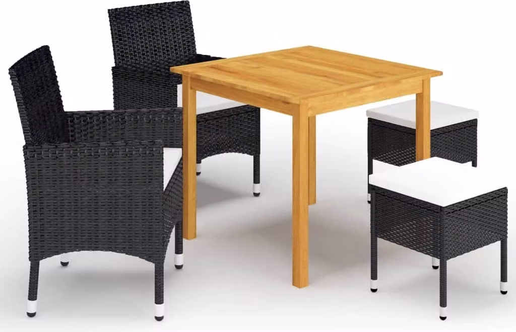 Maison Exclusive - Set da pranzo da giardino 5 pezzi nero