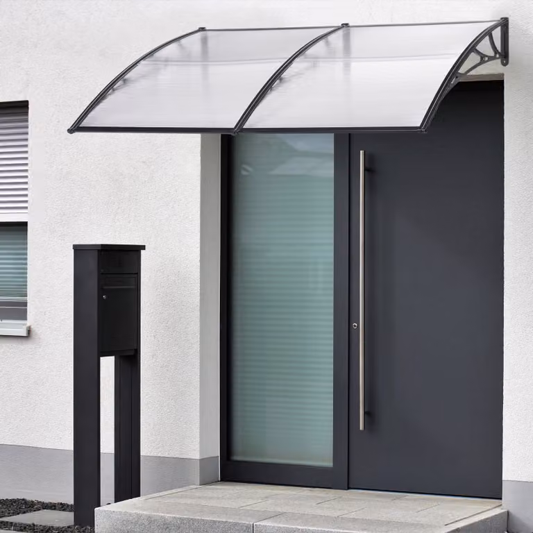 Tettuccio 'Mellerud' in policarbonato 240 x 80 cm nero/trasparente