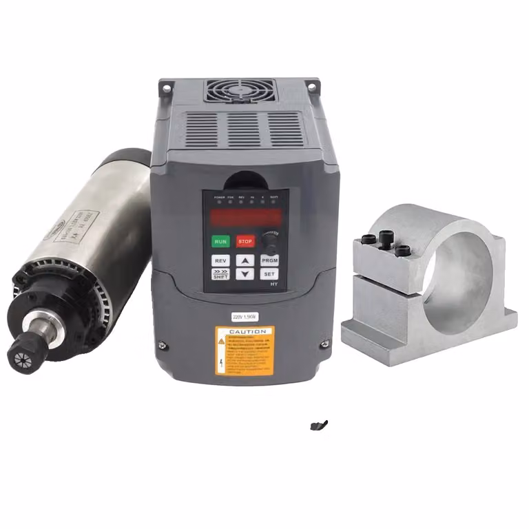 mandrino da 1,5 kW raffreddato ad aria, gamma di velocità 10-24000 giri/min, inverter 220V, con terminale VFD
