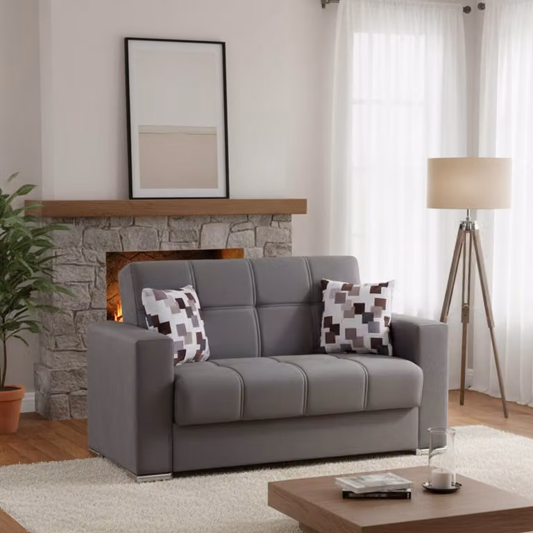 Dmora Divano Letto 2 Posti Anikide 85x160 cm Nero, Contenitore Reclinabile