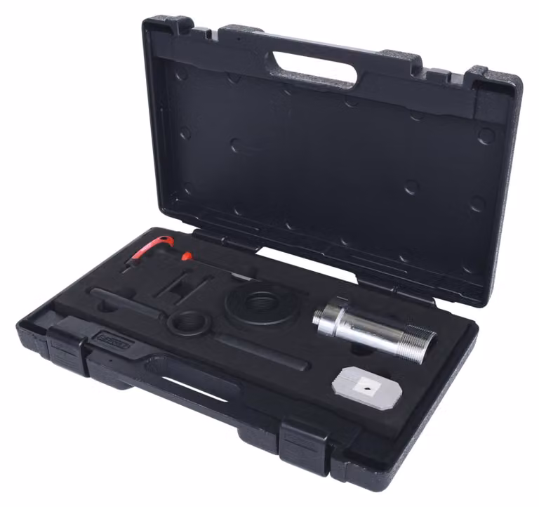 KS TOOLS Set di ausili per il montaggio degli ammortizzatori con molla di arresto della tensione, 7 pezzi ( 150.9545 )