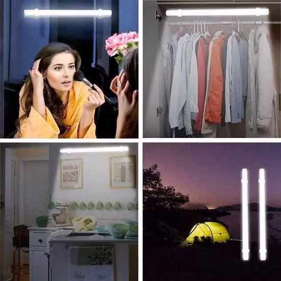Lampada da parete LED ricaricabile senza fili con comando touch per lo specchio cosmetico del bagno
