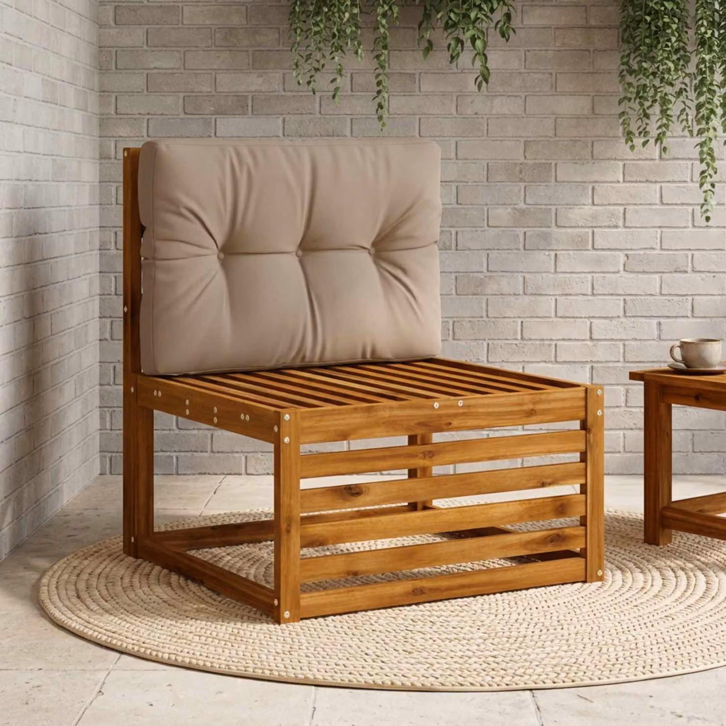 Cuscino per schienale di pallet vidaXL VIANEN in poliestere, colore tortora, resistente ai raggi UV con rivestimento rimovibile