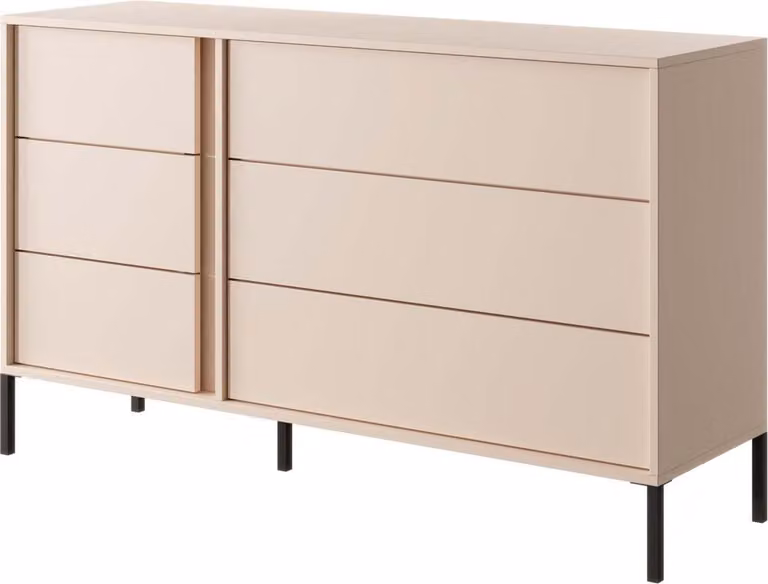 Cassettiera FURNLUX Dast Beige Und Black 137cm / Hauptfarbe: Beige / Dimensioni: 137 x 40 x 81 cm