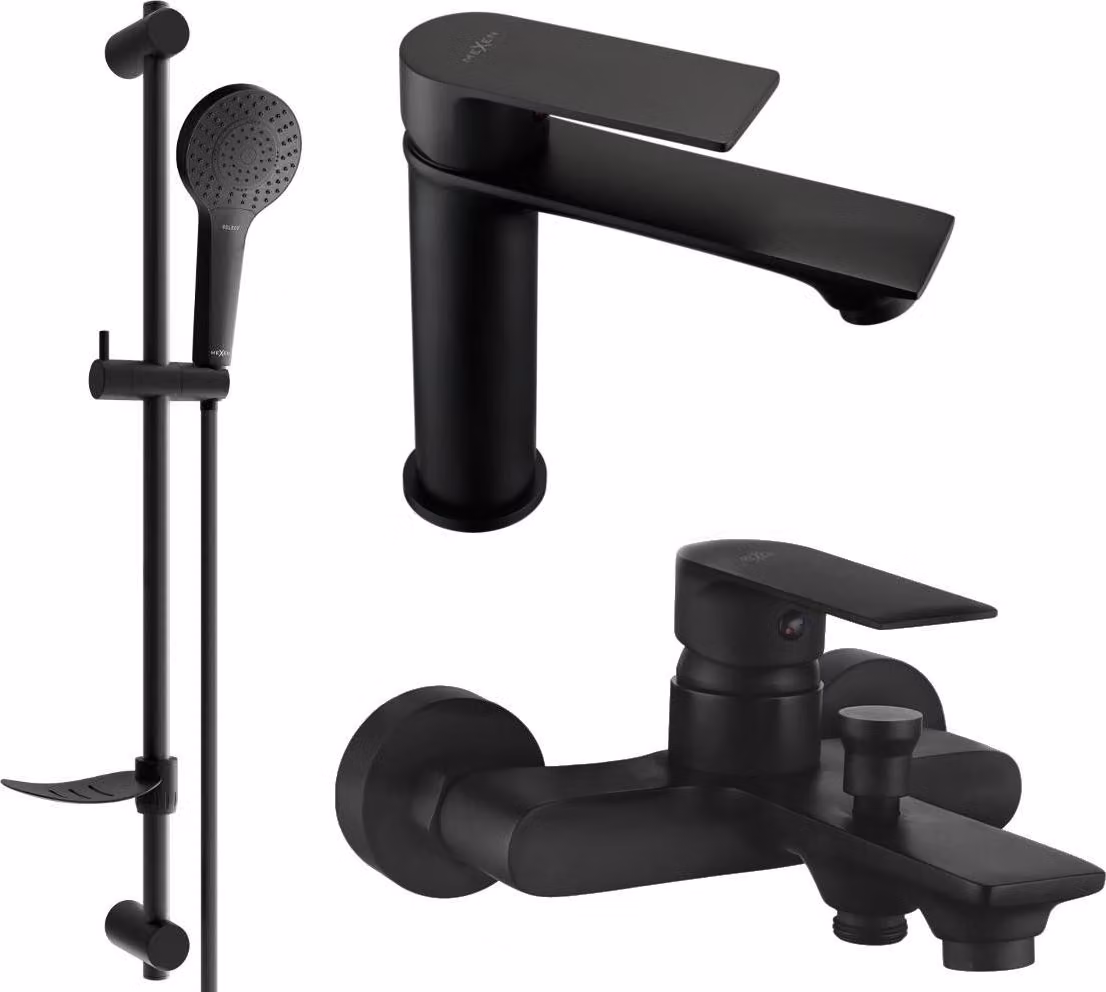 Mexen Royo DF05 set vasca da bagno, nero - 72203DF05-70