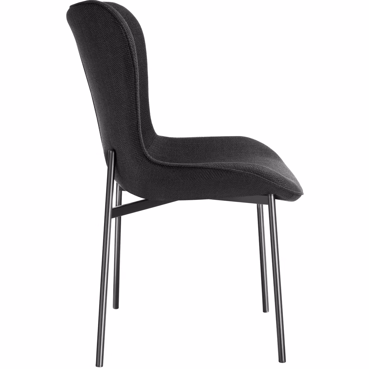 Set di 4 sedie moderne imbottite TecTake GmbH in tessuto nero per sala da pranzo – 1