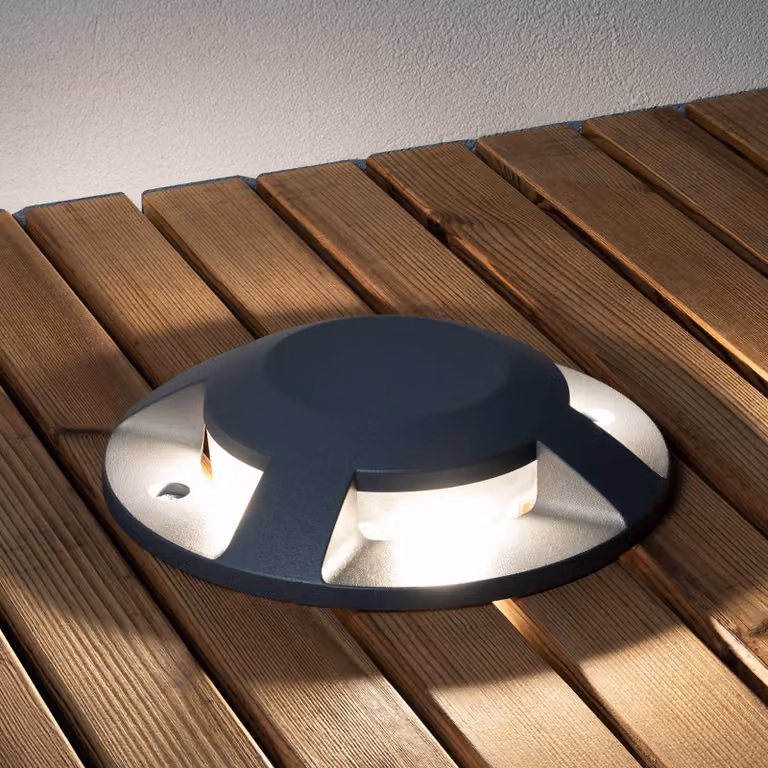 Konstsmide Spot LED da terra 7878-370, 4 luci 7878-370, Nero, Alluminio