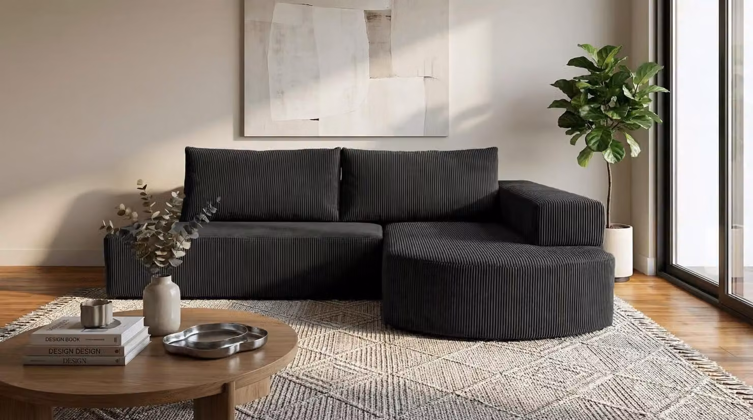 Elegante set di divani ARABELLA - antracite, angolo destro