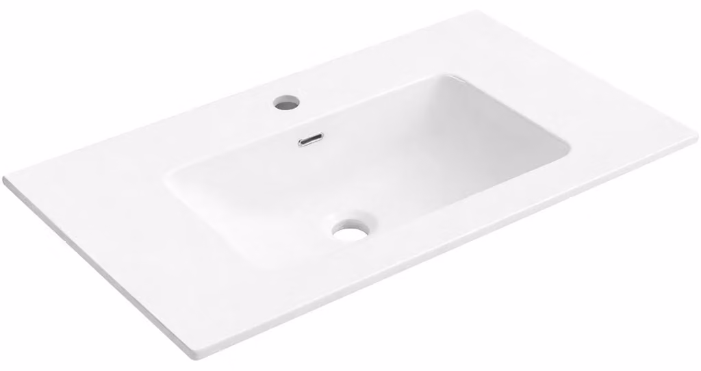 CERANO - Lavabo in Vetroceramica Novo - da incasso - bianco lucido - 81x46,5 cm