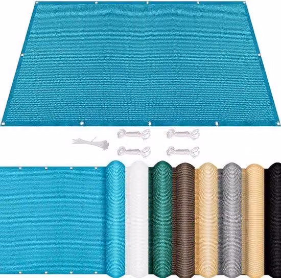 Ombrellone da giardino - Ombra per spazi esterni - Arredo da giardino - Materiale traspirante e resistente - 100 x 220 cm - Azzurro
