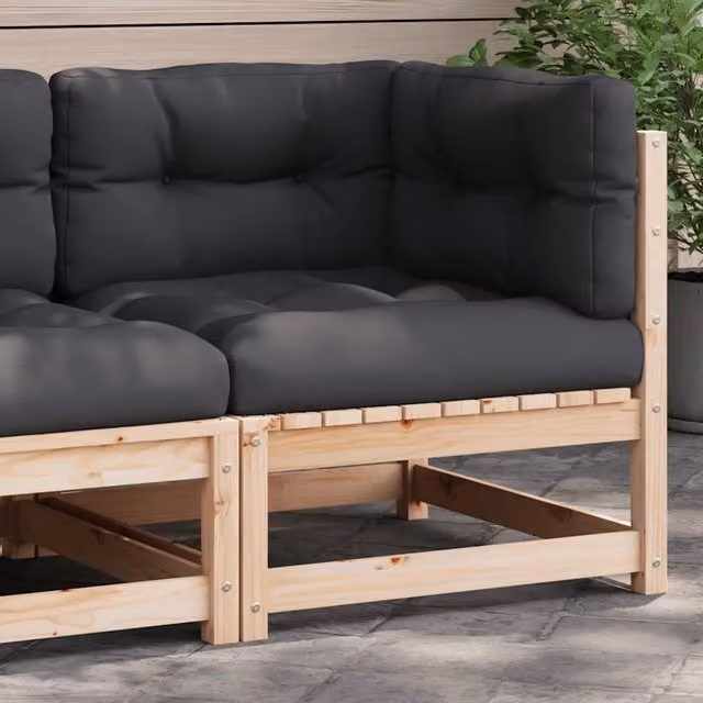 Divano Angolare da Giardino vidaXL in Legno di Pino Massello con Cuscini Grigio Antracite