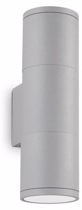 Applique Moderna Gun Alluminio Grigio 2 Luci Gu10