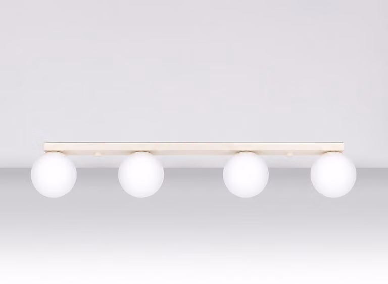 Plafoniera YOLI 4 beige 4xG9 8W acciaio/vetro 14.5x12x88cm Sollux Lighting