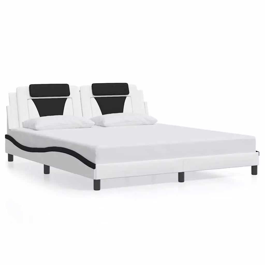 vidaXL Giroletto Viana in Similpelle Bianco e Nero, L/P/H: 180 x 200 x 185 cm – 2