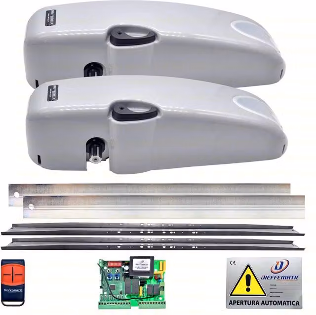 Kit di automazione Bazer per porta basculante garage con doppio motore 230V colore grigio acciaio