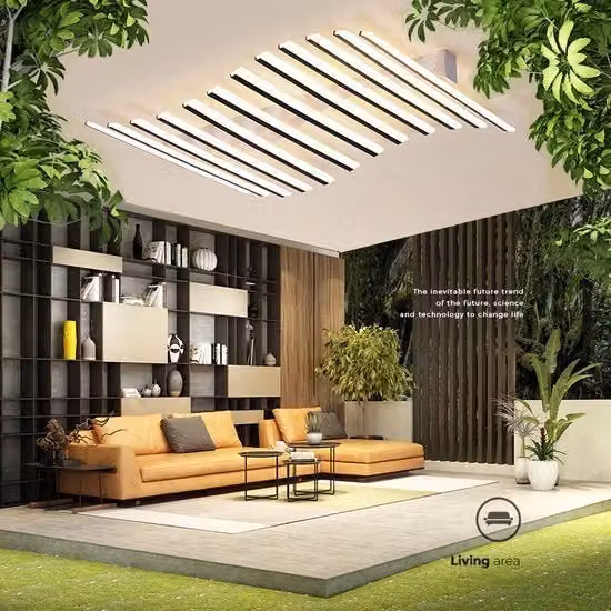 Lampada da soffitto a led - 15 onde - per balcone, corridoio, camera da letto, sala da pranzo, studio, ingresso - illuminazione domestica - lampadario - lampada a cono nera