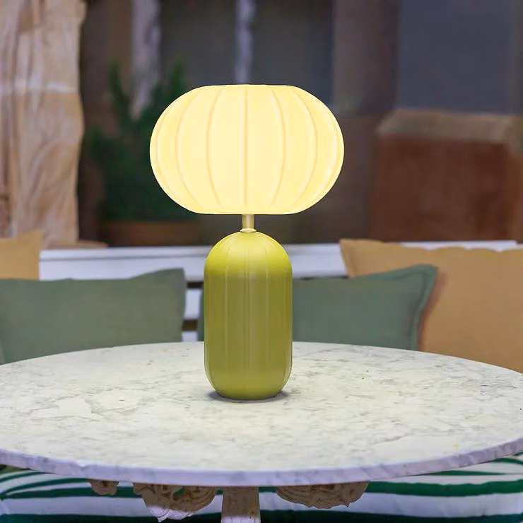 Lampada da tavolo LED Newgarden Rachel, alimentazione solare e a batteria, 45 cm, verde oliva