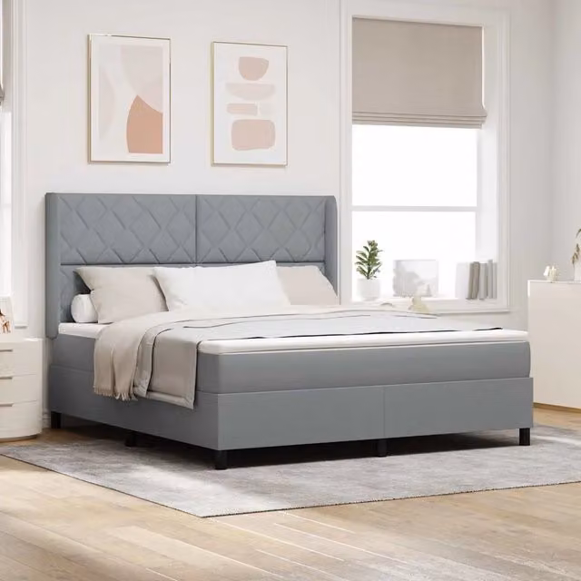 Letto ibrido con struttura imbottita e materasso vidaXL Grigio L: 180 cm, P: 200 cm, H: 28 cm – 1