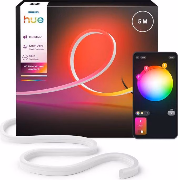 Philips Hue LED Strip - Outdoor Neon - 5 meters - 1100 lm - Ambient Lighting - Adjustable - Durable - Low Voltage