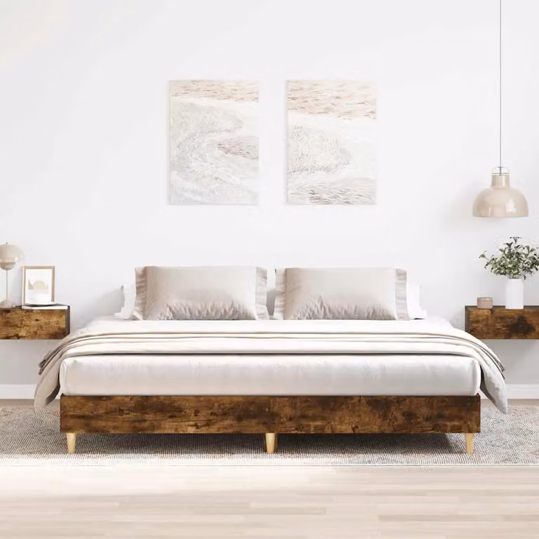vidaXL Giroletto senza Materasso in Rovere Fumo, L/P: 180 x 200 cm
