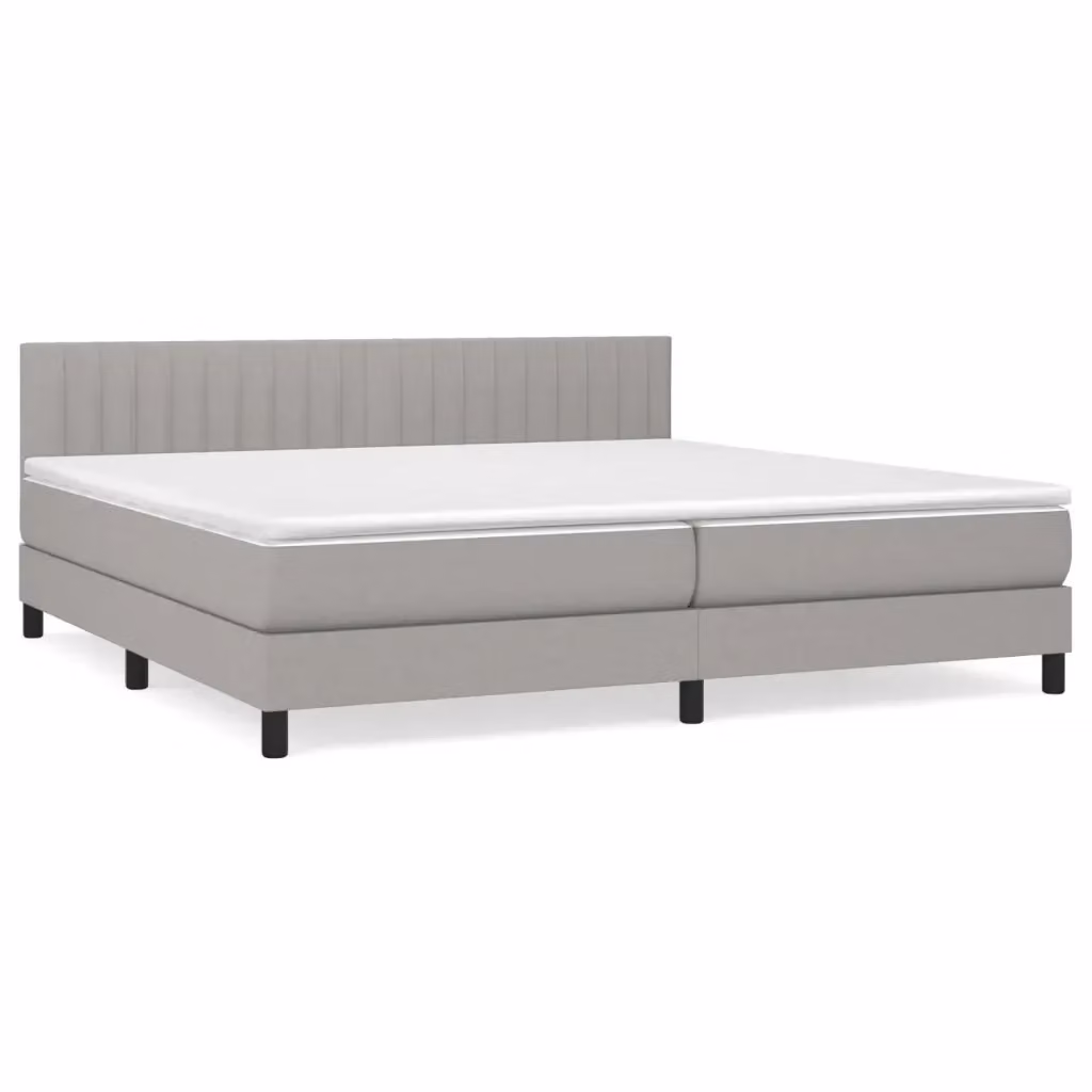 Giroletto a molle con materasso ibrido vidaXL in tessuto grigio e bianco, L/P: 200 x 200 cm – 2