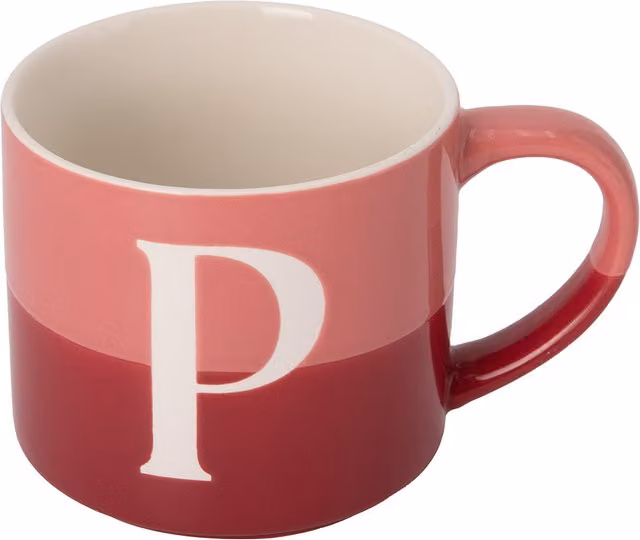 Tazza a forma di lettera P rosa e bianca Blend Collection in ceramica da 400 ml – 1
