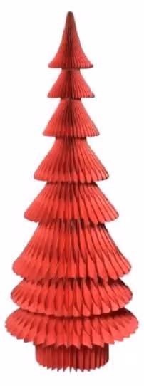 Albero di Natale in carta alveolare, colore rosso, altezza 150 cm. (Prodotto naturale)