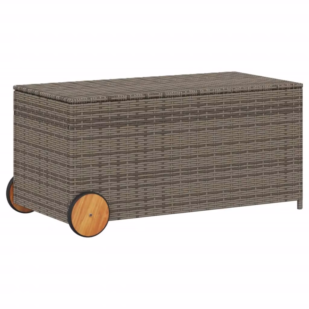 Contenitore da Giardino con Ruote Grigio 190L in Polyrattan
