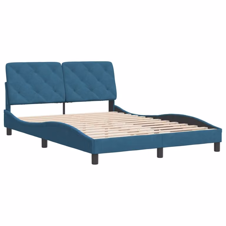 Giroletto senza Materasso Blu 120x200 cm in Velluto