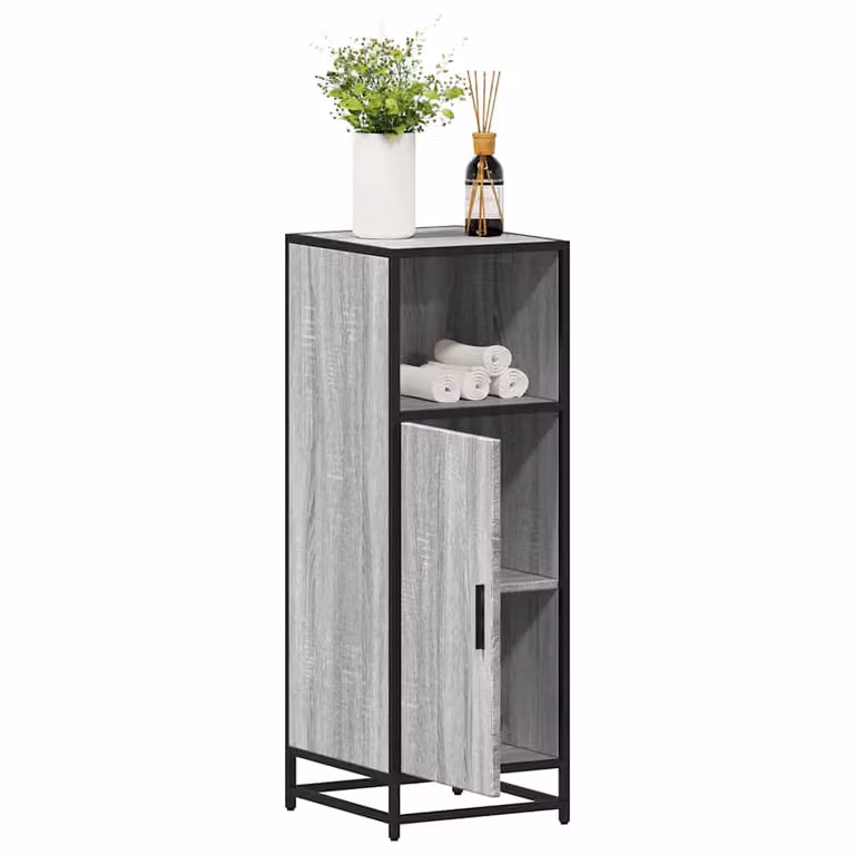 Armadietto da bagno sospeso vidaXL in stile industriale, colore grigio, L 35 cm x P 37,5 cm x H 100 cm