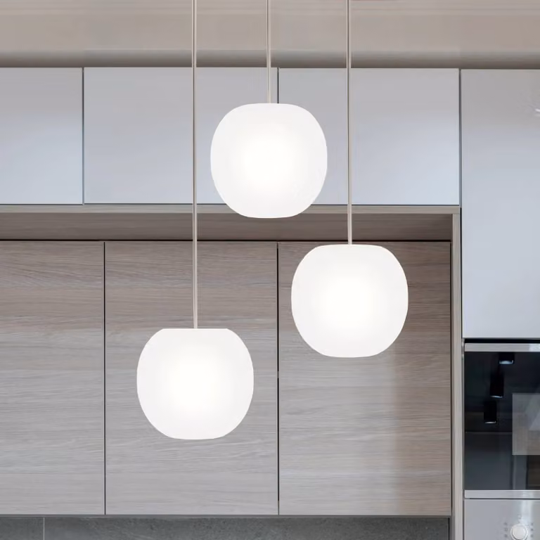 Casablanca Lampada a sospensione Acai, dimmerabile, Bianco / Opale, Soggiorno / Sala da pranzo, Vetro, Lampada a sospensione