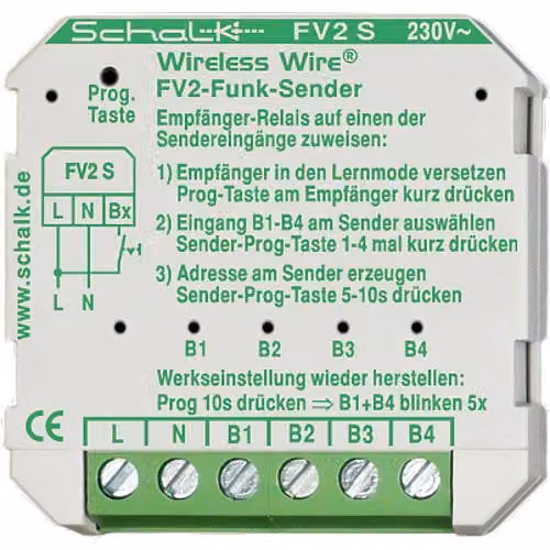 Trasmettitore radio 4 ingressi FV2 S (230V AC)
