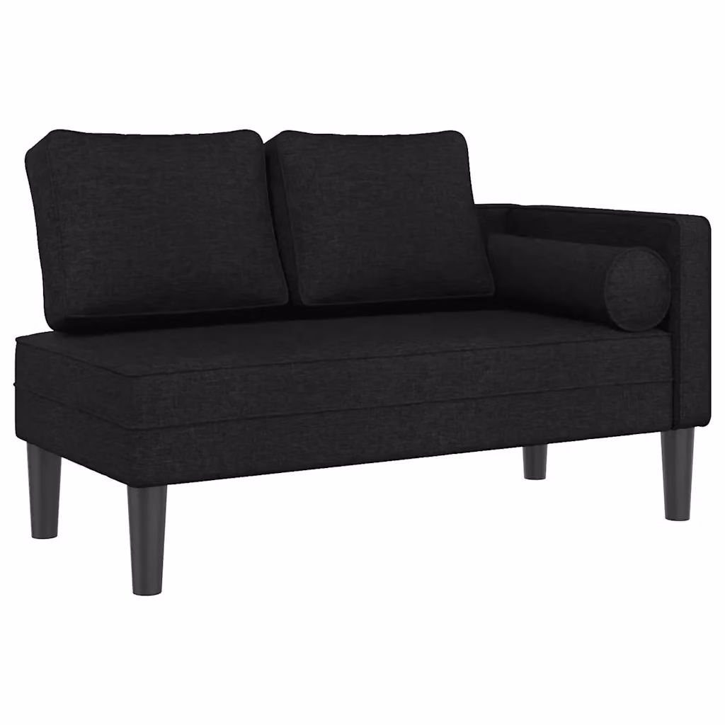 Sdraio con Cuscini vidaXL in Legno Trattato e Tessuto Nero per Giardino e Living Room – 2
