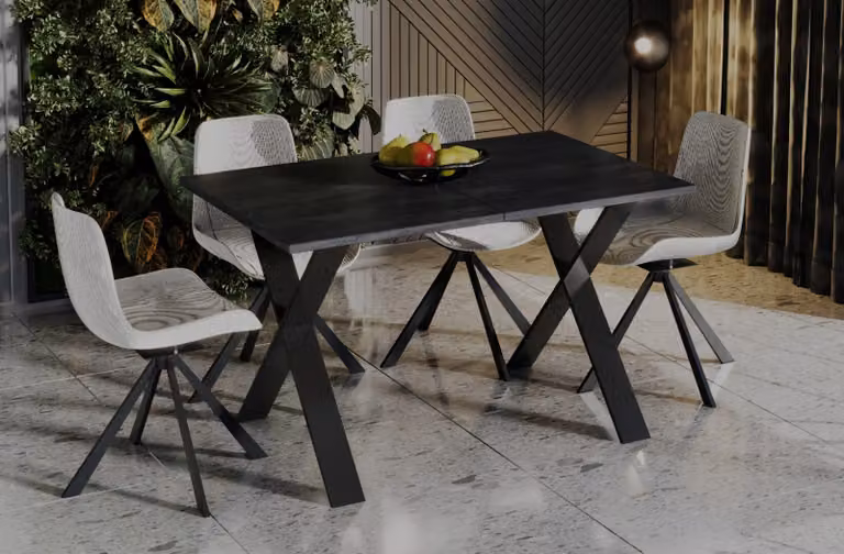 Tavolo pieghevole X 130(210)x80 cemento scuro