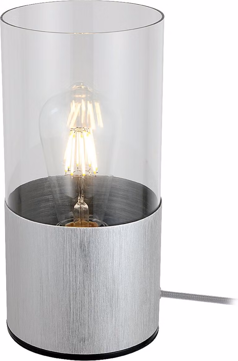 Lampada da tavolo moderna in alluminio spazzolato E27 Zelkova 3153 Rabalux