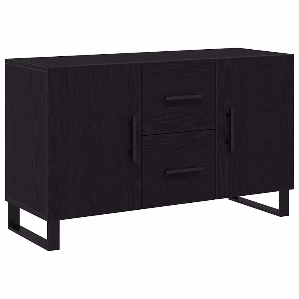 Credenza Buffet Design Mania in Rovere Nero Opaco per Cucina e Soggiorno L: 100 cm, P: 36 cm, H: 60 cm – 2