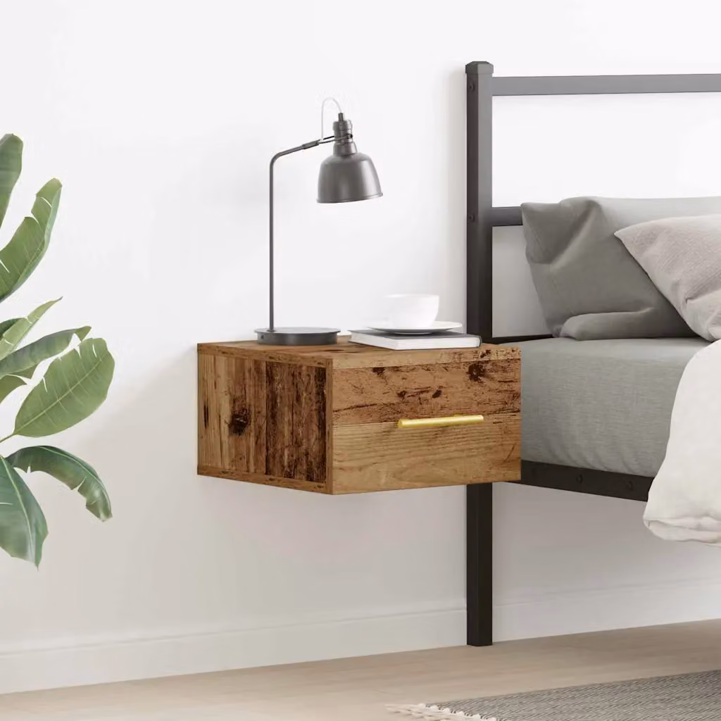 Armadio da notte vidaXL in legno ingegnerizzato marrone rustico L 35 cm x P 35 cm x H 20 cm