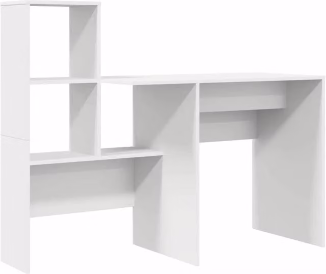 Scrivania | Tavolo da Ufficio Bianco 131,5 x 50 x 106,5 cm Legno multistrato