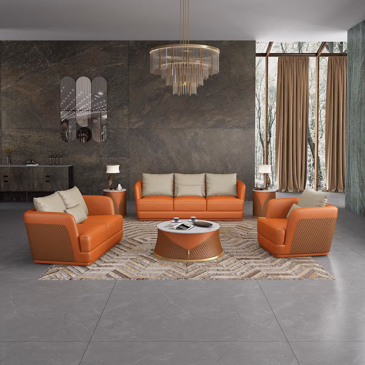 Ledersofa Couch Wohnlandschaft 3 2 1 Sitzer Garnitur Design Modern Sofa Couchen
